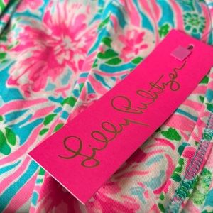 Lilly Pulitzer Newberri Tank Dress Amalfi Blue Leaf It Wild - Medium